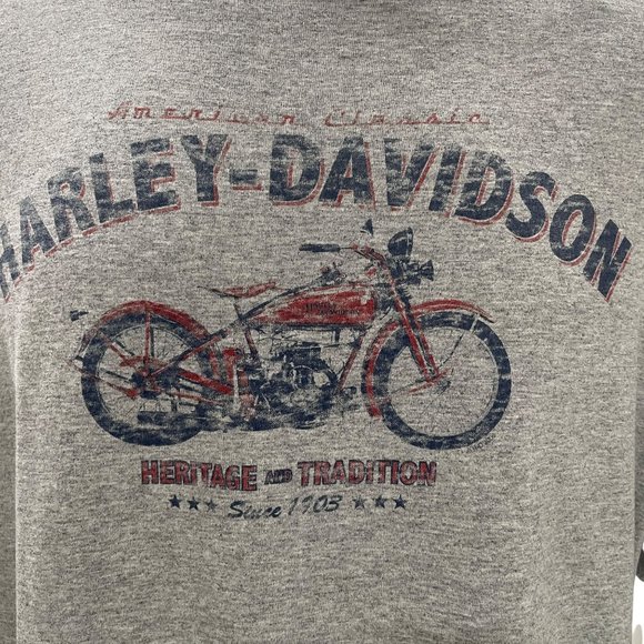 Harley-Davidson Paris Texas T-Shirt Gray Barbed Wire Bull Skull Biker Graphic - Picture 7 of 9